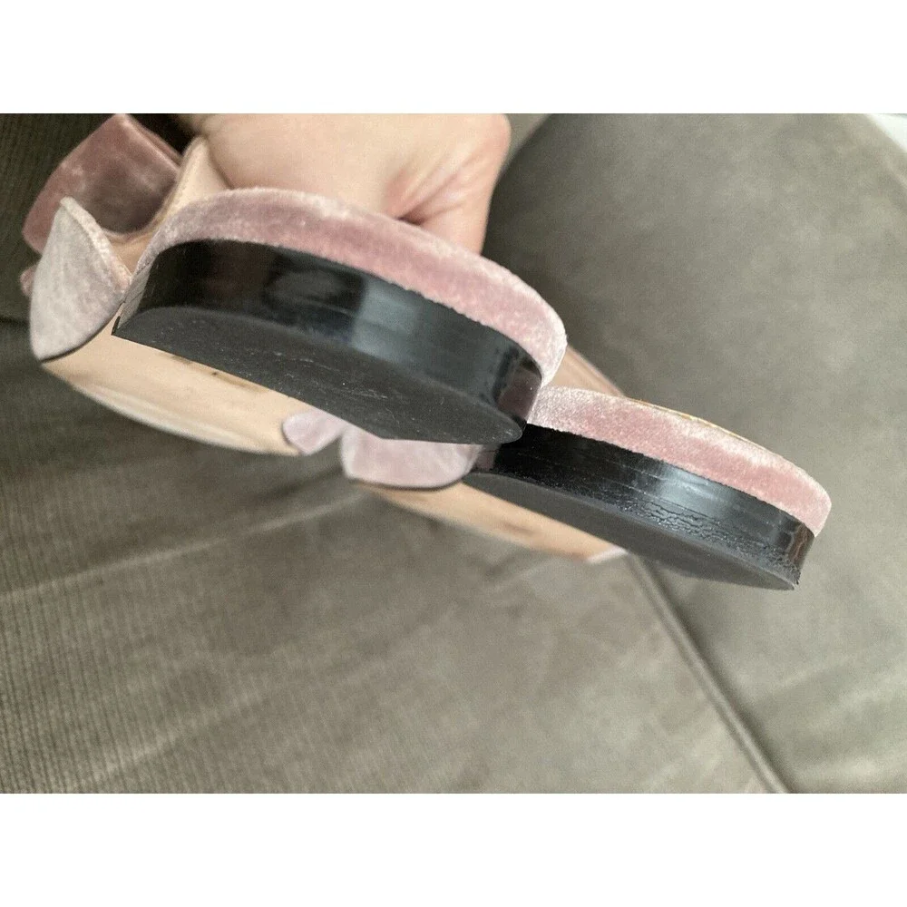 J. Crew Factory Pink Velvet Bow Pointed Toe Flats